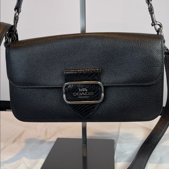 Coach Handbags - Coach Black Morgan Leather Shoulder Bag
